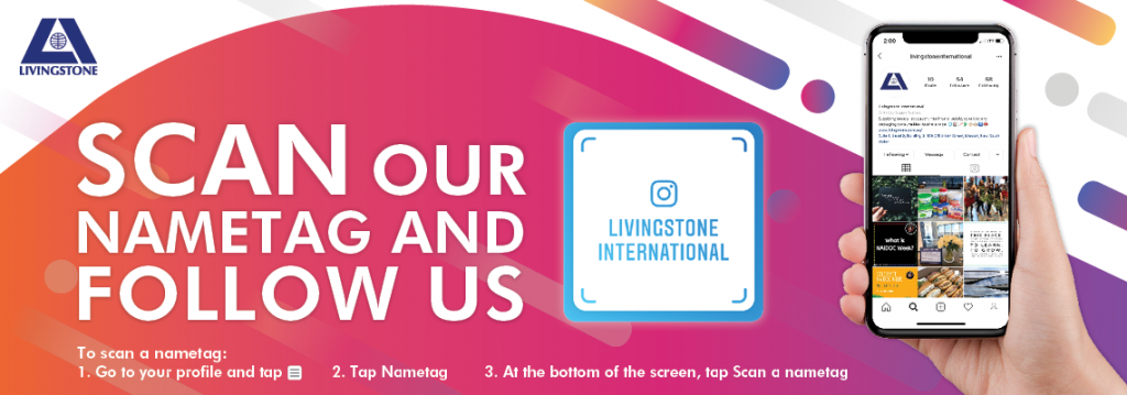 Banner linking to our Instagram page, @livingstoneinternational.