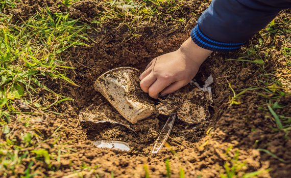 damping waste in soil.