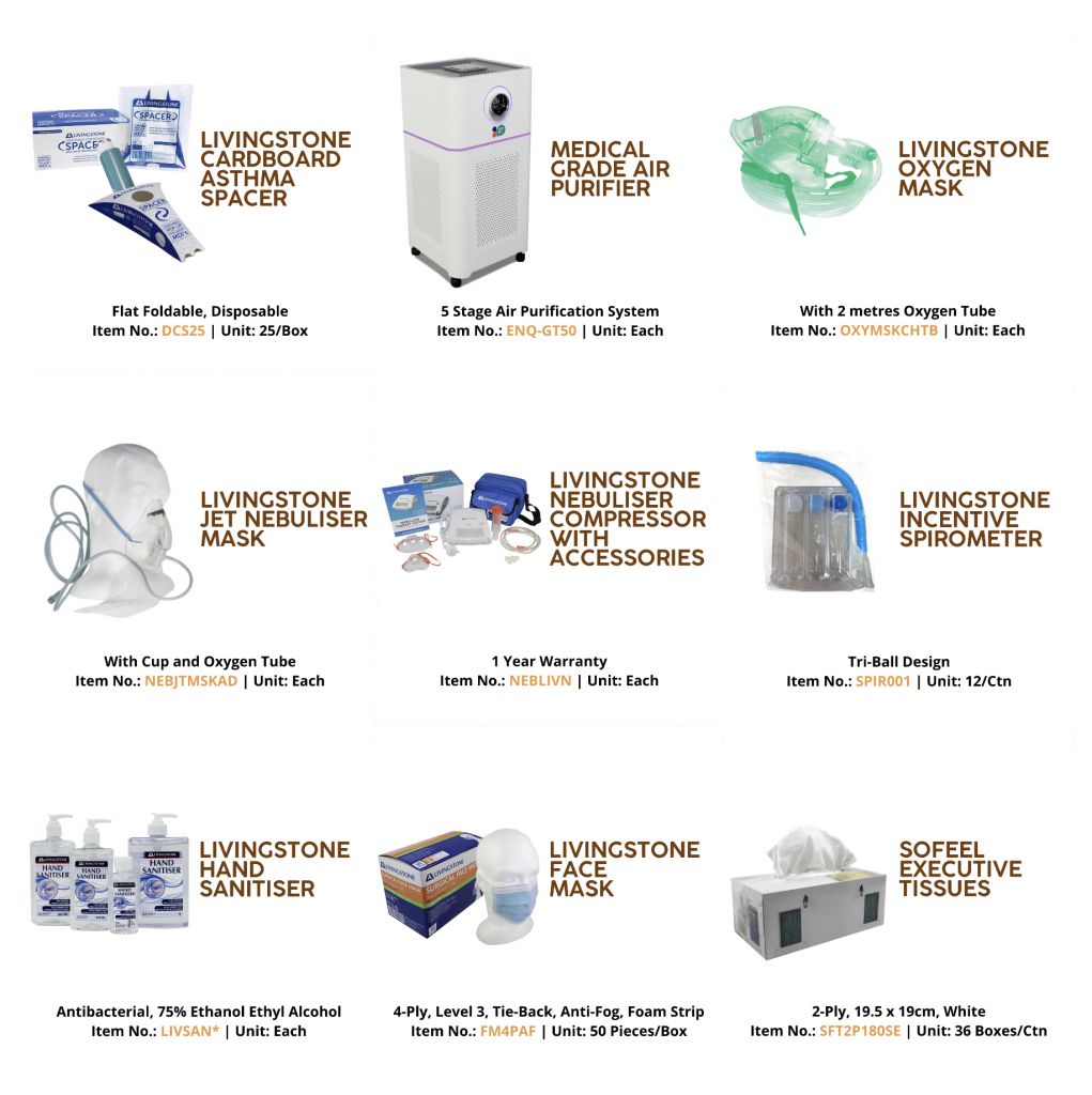 Livingstone International's product range for effective asthma management.