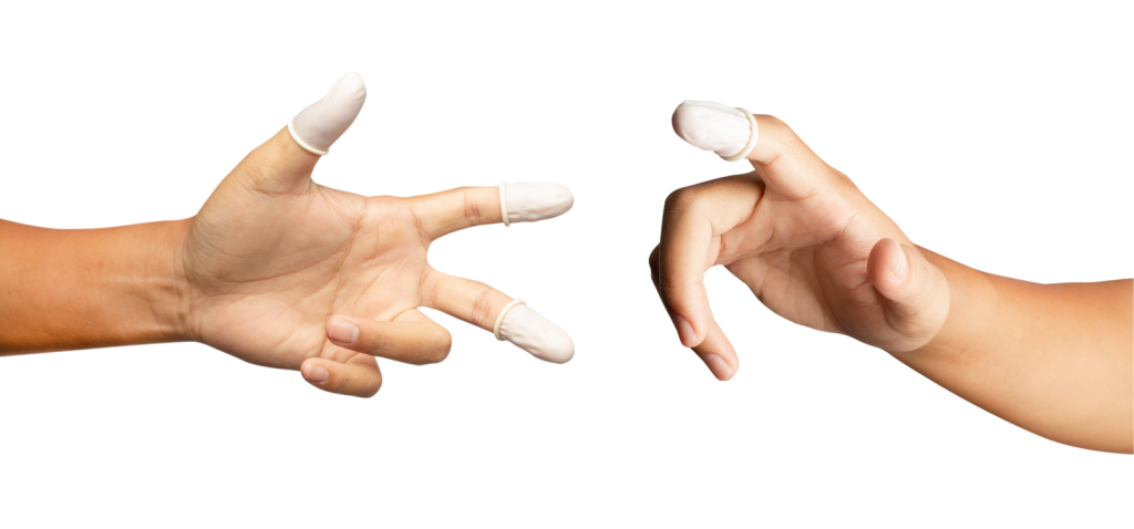 Two Hands with Finger Gloves Finger Gloves