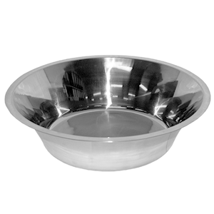 Wash Basin, 6.6 Litres, 360 Diameter x 100 Depth (mm), Stainless Steel, Each Each