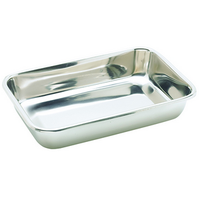 Livingstone Instrument Tray, 203 x 152 x 51 mm/8 x 6 x 2 in, without Cover, 0.5mm Thickness, Stainless Steel, Grade 202, Each Each