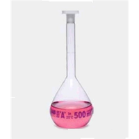 Isolab Volumetric Flask, 500ml, Socket Joint 19/26, Class A, Borosilicate Glass, Made in Europe, Each Each