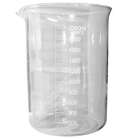 Livingstone Beaker, 2000ml, Low Form, Graduated with Spout, Borosilicate Glass, Each Each