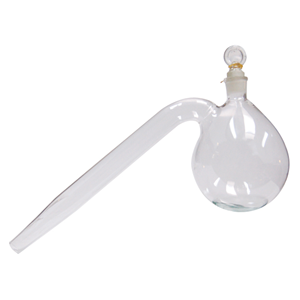 Retort Flask, 250ml, with Tube and Stopper, Glass, Each Each