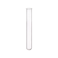Livingstone Test Tubes, with Rim, 10 Diameter x 75 Height mm, Round Bottom, Soda Lime Glass, 100/Pack Box