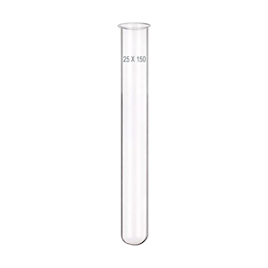 Livingstone Test Tubes, with Rim, 10 Diameter x 75 Height mm, Round Bottom, Soda Lime Glass, 100/Pack Box