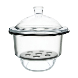 Livingstone Desiccator, Non-Vacuum, with Base, Lid & Perforated Porcelain Plate, 240 x 320(H)mm, Soda Lime Glass, Each Each