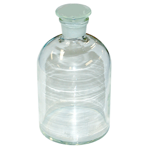 Livingstone Laboratory Reagent Bottle, 125ml, Narrow Mouth, with Glass Stopper, Clear, Borosilicate Glass, Each Each