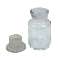 Bomex Laboratory Reagent Bottle, 60ml, 27 Inner Diameter, Wide Mouth, with Glass Stopper, Clear, Borosilicate Glass, Each Each