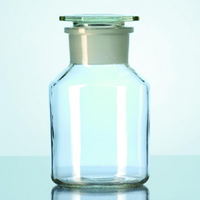 Bomex Laboratory Reagent Bottle, 60ml, 27 Inner Diameter, Wide Mouth, with Glass Stopper, Clear, Borosilicate Glass, Each Each