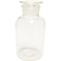 Bomex Laboratory Reagent Bottle, 1000ml, Wide Mouth, with Glass Stopper, Clear, Borosilicate Glass, Each Each