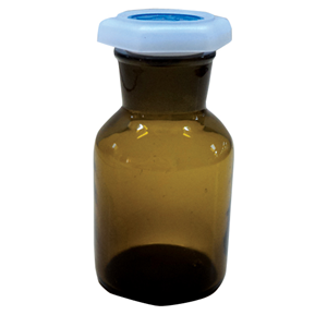 Livingstone Laboratory Reagent Bottle, 60ml, 27 Inner Diameter, Wide Mouth, with Glass Stopper, Clear, Borosilicate Glass, Each Each