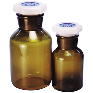 Livingstone Laboratory Reagent Bottle, 60ml, 27 Inner Diameter, Wide Mouth, with Glass Stopper, Clear, Borosilicate Glass, Each Each