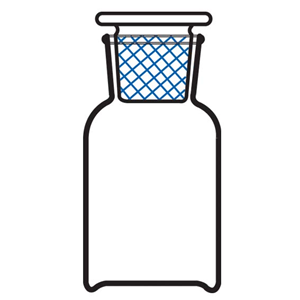 Livingstone Laboratory Reagent Bottle, 60ml, 27 Inner Diameter, Wide Mouth, with Glass Stopper, Clear, Borosilicate Glass, Each Each