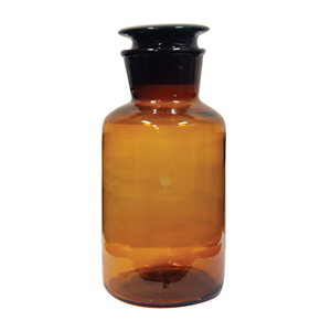 Livingstone Laboratory Reagent Bottle, 60ml, 27 Inner Diameter, Wide Mouth, with Glass Stopper, Clear, Borosilicate Glass, Each Each