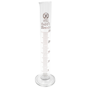 Livingstone Measuring Mixing Cylinder with Stopper, Tall Form, 5mL, Borosilicate Glass, European, Each Each