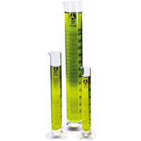 Bomex Measuring Cylinder with Round Base, Tall Form, Class A, 50mL, 25 x 191(H) mm, Amber Stain Graduation, Borosilicate Glass, 12/Ctn Carton