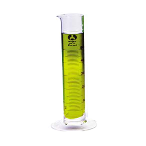 Bomex Measuring Cylinder with Round Base, Tall Form, Class A, 10mL, 14 x 133(H) mm, Amber Stain Graduation, Borosilicate Glass, 24/Ctn