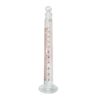 Bomex Measuring Mixing Cylinder with Round Base and Glass Stopper, Tall Form, Class A, 100mL, Borosilicate Glass, Each