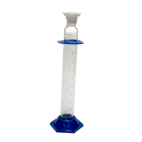 Livingstone Mixing Cylinder with Hexagonal Base and Plastic Stopper, 100mL, Glass, Each Each