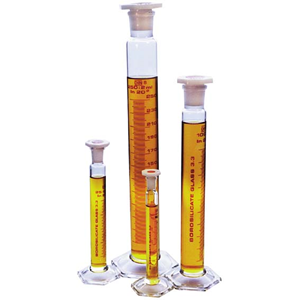 Bomex Measuring Mixing Cylinder with Stopper, Tall Form, Class A, 1,000mL, 69 x 439(H) mm, Amber Stain Graduation, Glass, Each Each