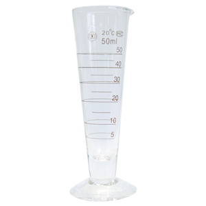 Livingstone Conical Measuring Cylinder, with Base, 50mL, Borosilicate Glass, 6/Box