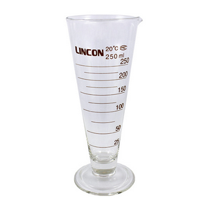 Lincon Measuring Mixing Cylinder, with Stopper, Tall Form, 250mL, Borosilicate Glass, 2 Pieces/Box
