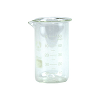 Lincon Beaker, 50ml, Tall Form, Graduated with Spout, Borosilicate Glass, 2 Pieces/Box