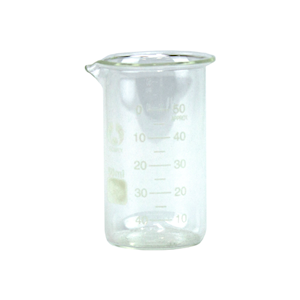 Lincon Beaker, 50ml, Tall Form, Graduated with Spout, Borosilicate Glass, 2 Pieces/Box