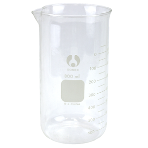 Bomex Beaker, 50ml, Tall Form, Graduated with Spout, Borosilicate Glass, Each Each