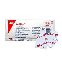 3M Red Dot Resting ECG Electrode, 2 x 2cm, 1.2 x 0.8 inches Electrode, 100/Pack (2330) Bag