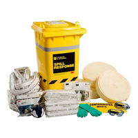 3M Chemical Sorbent Spill Response Kit, 180L, Wheelie Bin, Each Kit