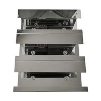 Livingstone 3-Tier Deluxe Long Gloves Dispenser, 390 x 300 x 75mm Wall Mountable, Stainless Steel, Each Each