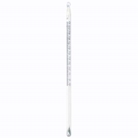 Livingstone Laboratory Thermometer, Mercury,-10 to 100degC, 1.0deg Division, Partial Immersion, 155mm Length, Each