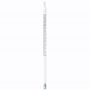 Livingstone Laboratory Thermometer, Mercury,-10 to 100degC, 1.0deg Division, Partial Immersion, 155mm Length, Each