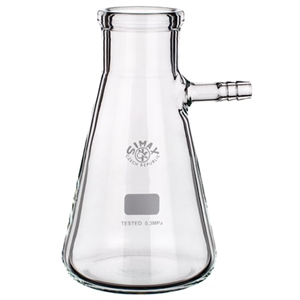 Simax Buchner Filter Flask, 100ml, Conical, with Glass Hose Connector, Borosilicate Glass, Each Each