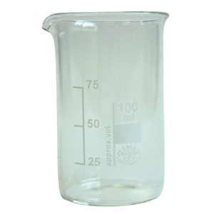 Simax Beaker, 50ml, Tall Form, Graduated with Spout, Borosilicate Glass, European, Each Each