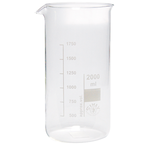 Simax Beaker, 50ml, Tall Form, Graduated with Spout, Borosilicate Glass, European, Each Each