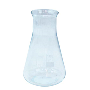 Simax Erlenmeyer Flask, Conical Flask, Wide Neck, 50mL, Top 34mm, Bottom 51mm, 85(H) mm, Borosilicate Glass, European, Each Each