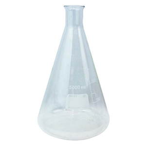 Simax Erlenmeyer Flask, Conical Flask, Wide Neck, 50mL, Top 34mm, Bottom 51mm, 85(H) mm, Borosilicate Glass, European, Each Each