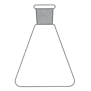Simax Erlenmeyer Flask, Conical Flask, Wide Neck, 50mL, Top 34mm, Bottom 51mm, 85(H) mm, Borosilicate Glass, European, Each Each