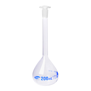 Simax Volumetric Flask, 5ml, Socket Joint 7/16, Class A, with Glass Stopper, Borosilicate Glass, Made in Europe, Each Each