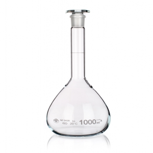 Simax Volumetric Flask, 5ml, Socket Joint 7/16, Class A, with Glass Stopper, Borosilicate Glass, Made in Europe, Each Each