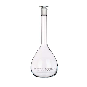 Simax Volumetric Flask, 5ml, Socket Joint 7/16, Class A, with Glass Stopper, Borosilicate Glass, Made in Europe, Each Each