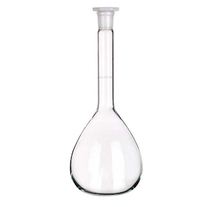 Simax Volumetric Flask, 5ml, Socket Joint 7/16, Class A, with Glass Stopper, Borosilicate Glass, Made in Europe, Each Each