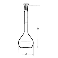 Simax Volumetric Flask, 5ml, Socket Joint 7/16, Class A, with Glass Stopper, Borosilicate Glass, Made in Europe, Each Each