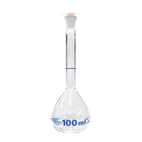 Simax Volumetric Flask, 5ml, Socket Joint 7/16, Class A, with Glass Stopper, Borosilicate Glass, Made in Europe, Each Each