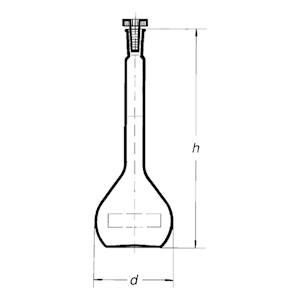 Simax Volumetric Flask, 5ml, Socket Joint 7/16, Class A, with Glass Stopper, Borosilicate Glass, Made in Europe, Each Each