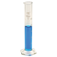 Simax Measuring Cylinder,Tall Form,100ml,Diameter 31.3mm Height 240mm,White Stain Graduations,Class B,Borosilicate Glass,European,Each Each